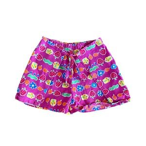 90's girls pink fruit floral bug skort